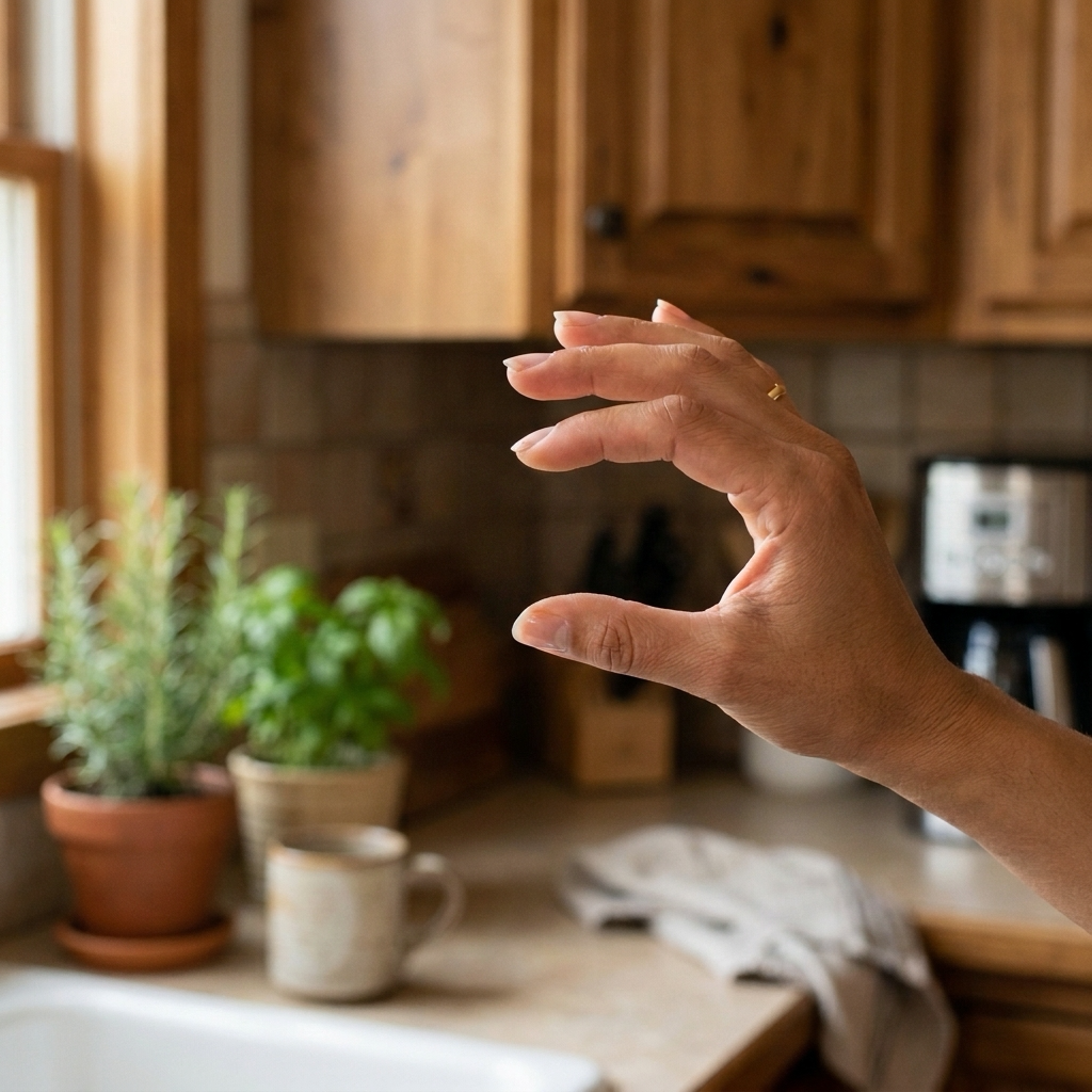 Magnet held between fingers