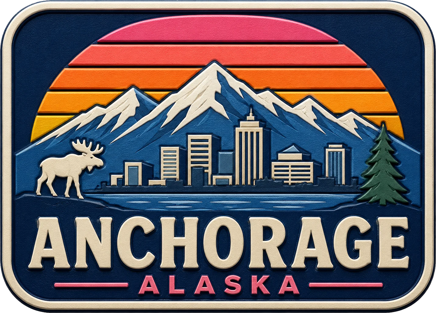 Anchorage - Alaska — Vibrant Layers 3D Magnet