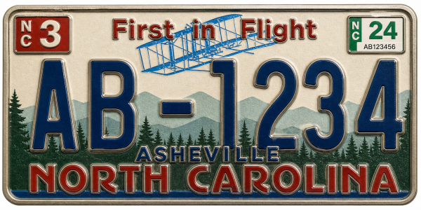 Asheville - North Carolina — License Plate Replica