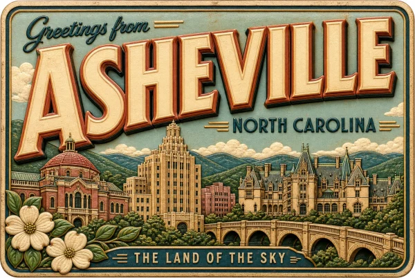 Asheville - North Carolina — Retro Travel Poster