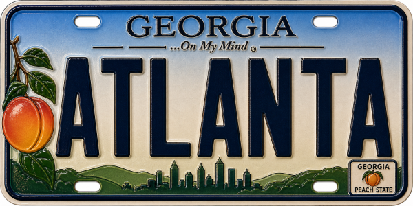 Atlanta - Georgia — License Plate Replica