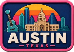 Austin - Texas — Vibrant Layers 3D Magnet