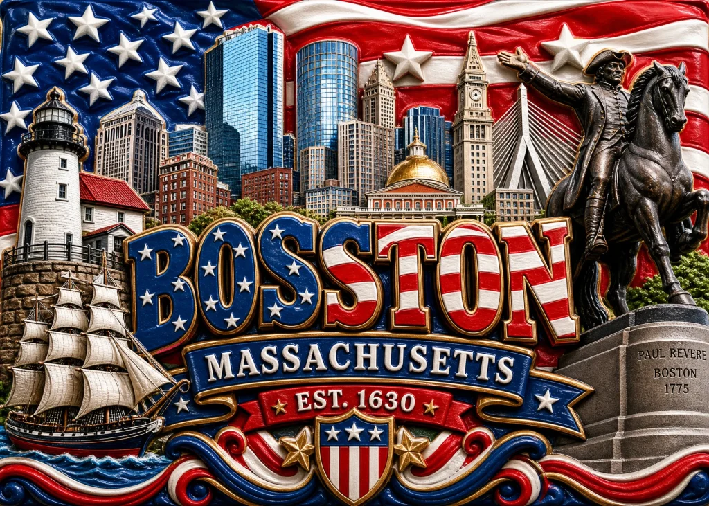 Boston - Massachusetts — American Patriotic 3D