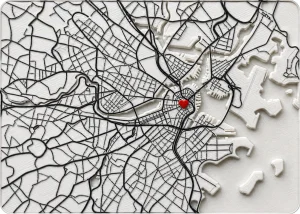 Boston - Massachusetts — Minimalist Map Contour Magnet