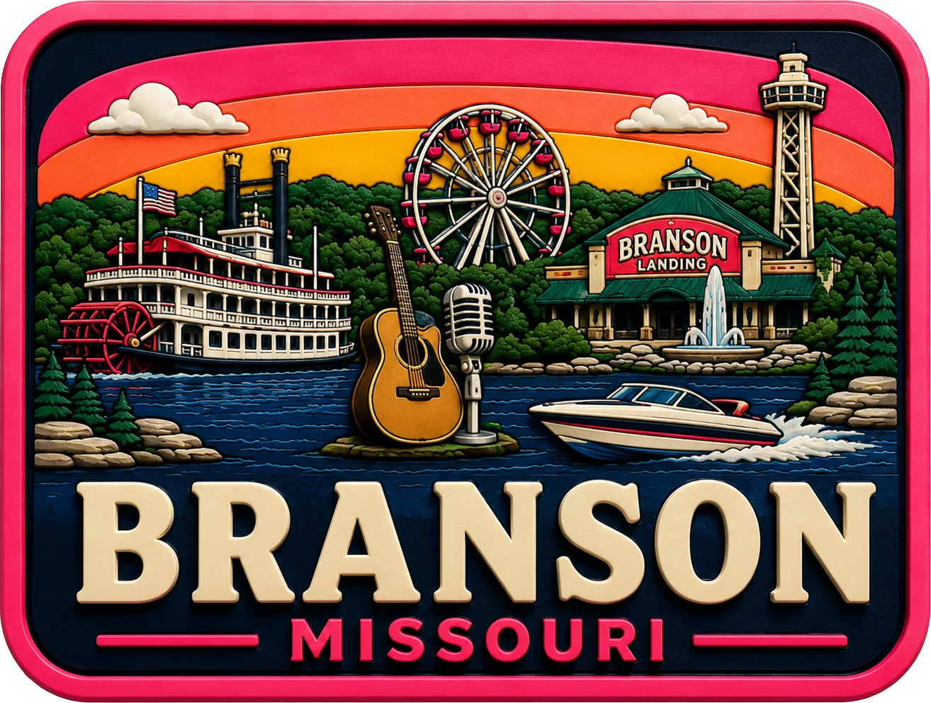 Branson - Missouri — Vibrant Layers 3D Magnet