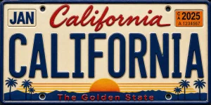 - California — License Plate Replica