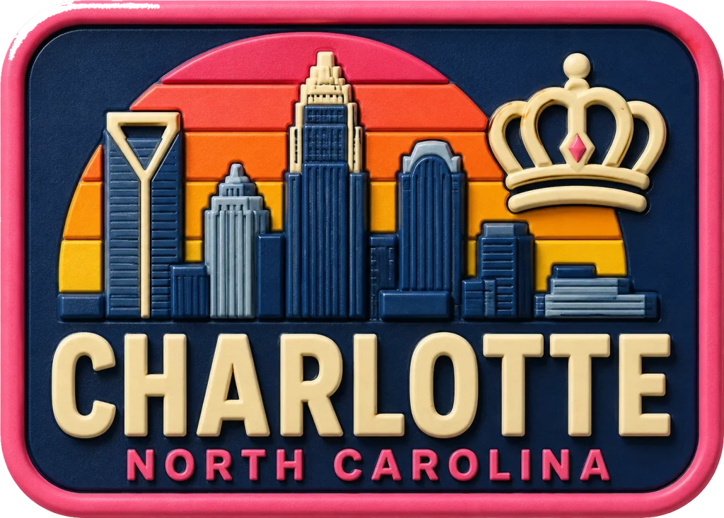 Charlotte - North Carolina — Vibrant Layers 3D Magnet