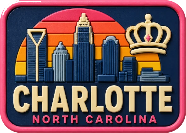 Charlotte - North Carolina — Vibrant Layers 3D Magnet