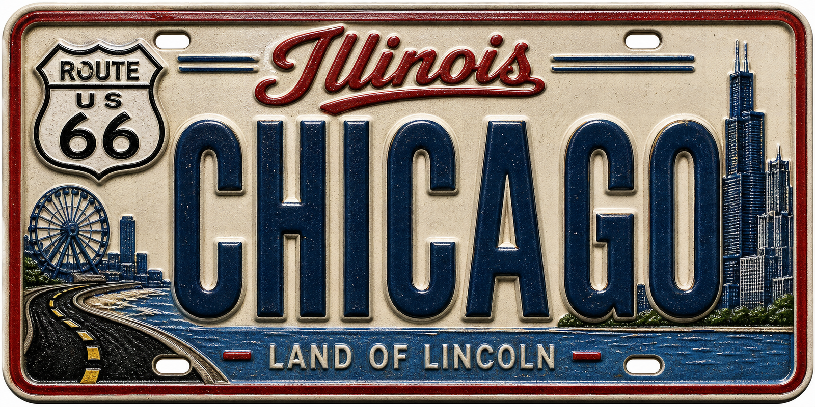 Chicago - Illinois — License Plate Replica