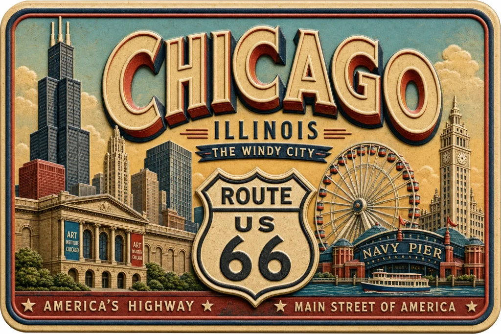 Chicago - Illinois — Retro Travel Poster