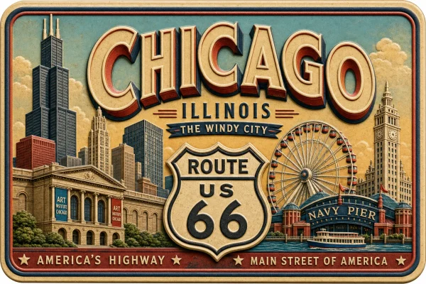 Chicago - Illinois — Retro Travel Poster
