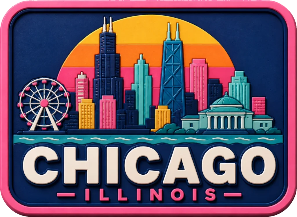 Chicago - Illinois — Vibrant Layers 3D Magnet