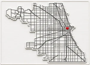 Chicago - Illinois — Minimalist Map Contour Magnet