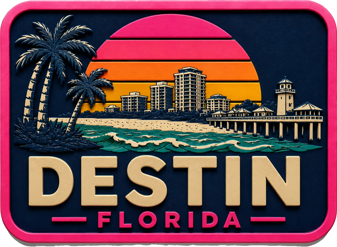 Destin , Florida — Vibrant Layers 3D Magnet