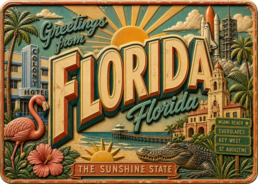 Florida - Florida — Retro Travel Poster