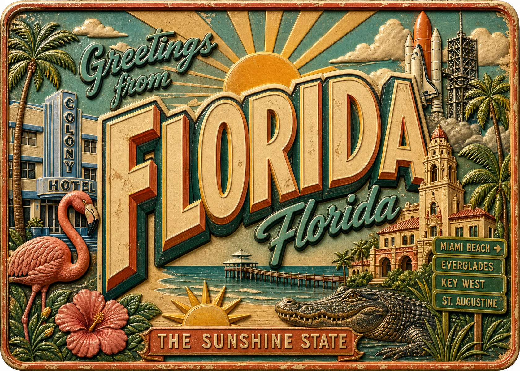 Florida - Florida — Retro Travel Poster