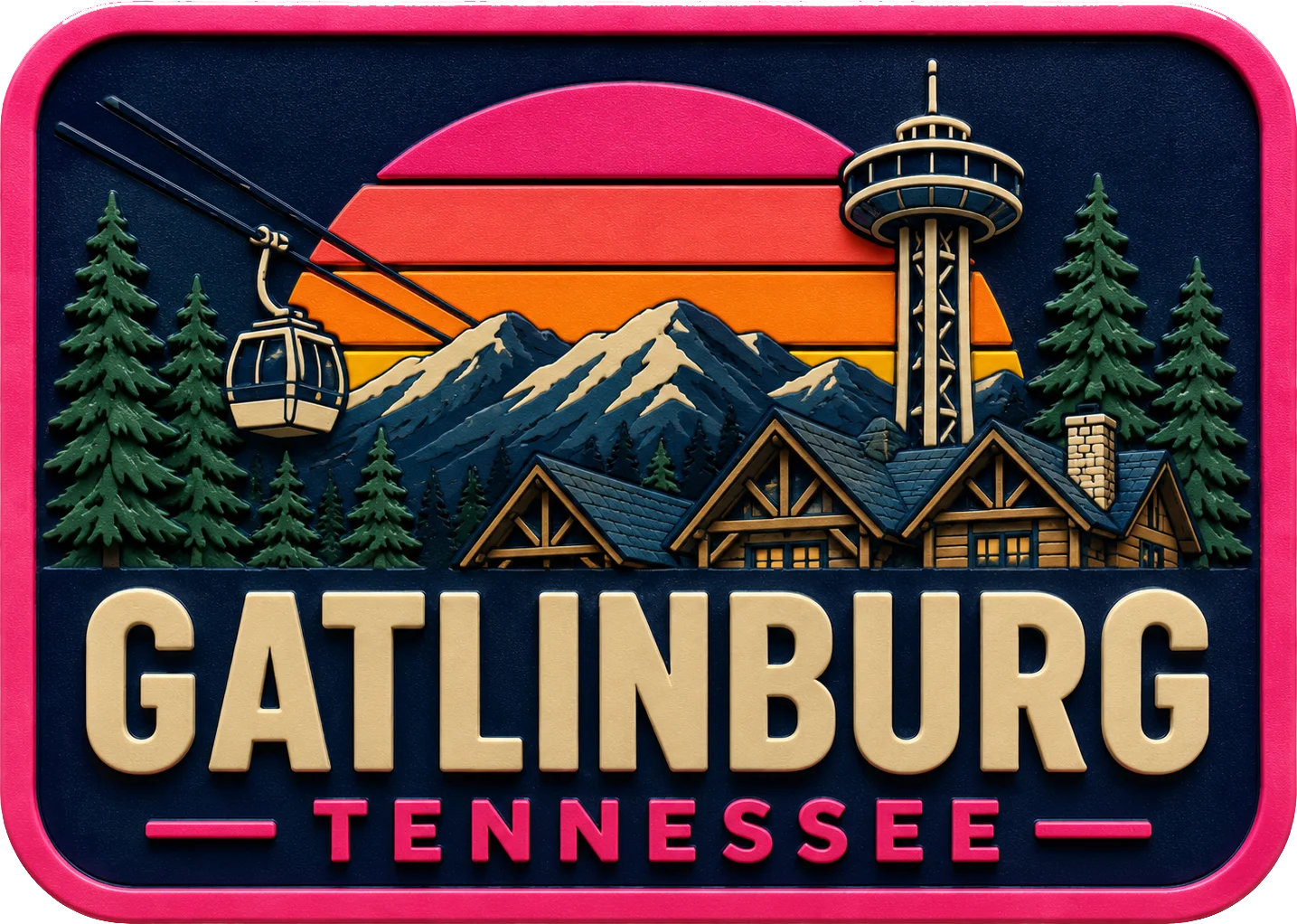 Gatlinburg - Tennessee — Vibrant Layers 3D Magnet