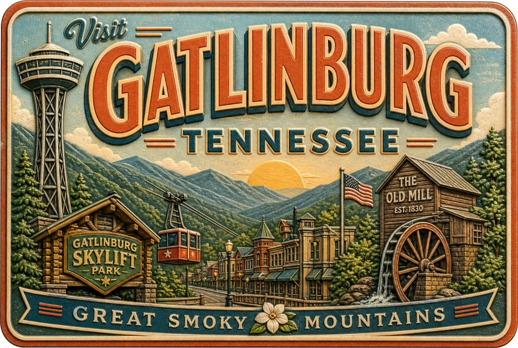 Gatlinburg - Tennessee — Retro Travel Poster