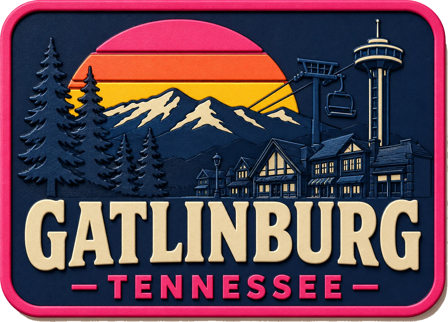 Gatlinburg - Tennessee — Vibrant Layers 3D Magnet