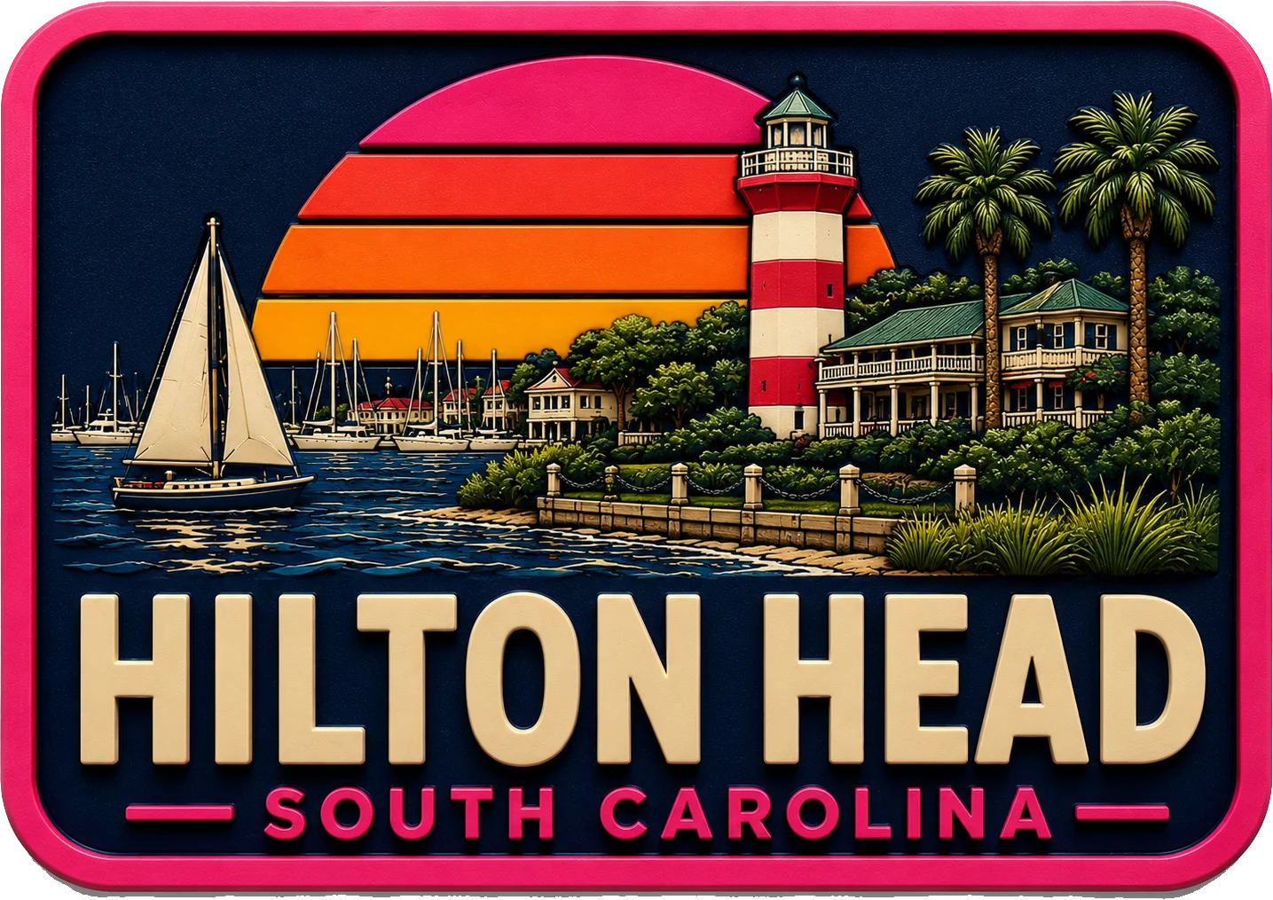 Hilton Head - South Carolina — Vibrant Layers 3D Magnet