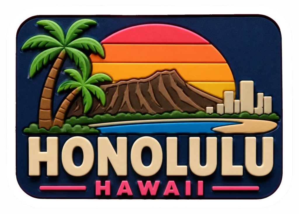 Honolulu - Hawaii — Vibrant Layers 3D Magnet