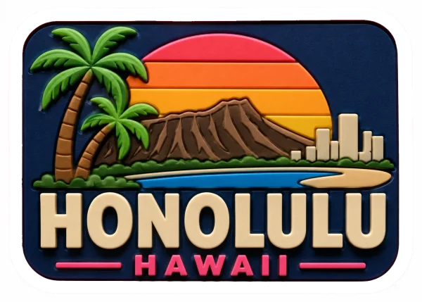 Honolulu - Hawaii — Vibrant Layers 3D Magnet