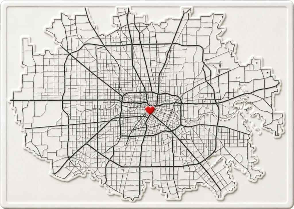 Houston - Texas — Minimalist Map Contour Magnet