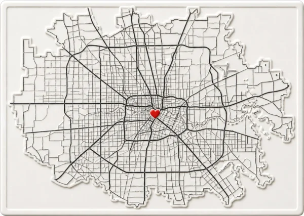 Houston - Texas — Minimalist Map Contour Magnet