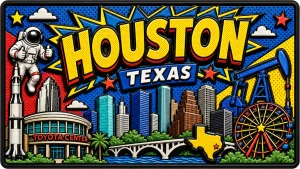 Houston - Texas — Pop Art Comic Magnet