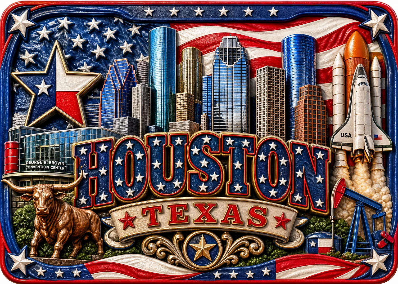 Houston - Texas — American Patriotic 3D
