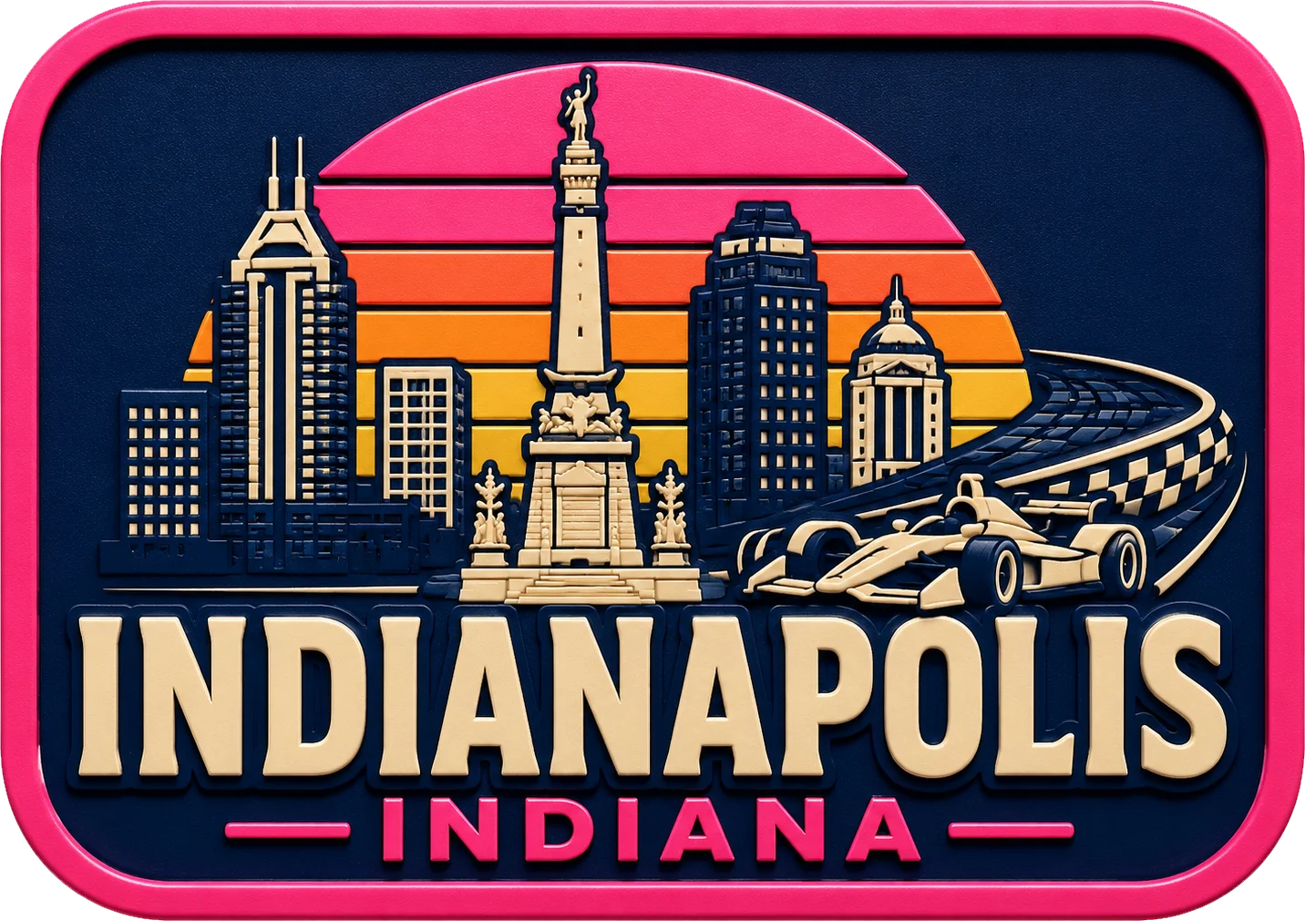Indianapolis - Indiana — Vibrant Layers 3D Magnet