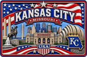Kansas City - Missouri — American Patriotic 3D Magnet