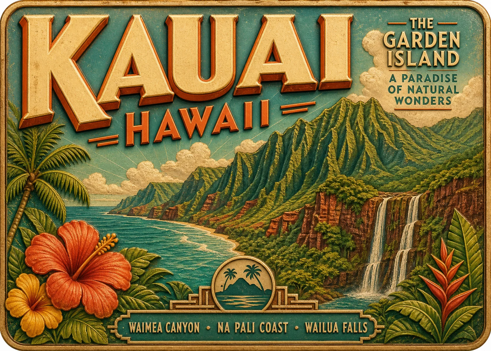 Kauai - Hawaii — Retro Travel Poster