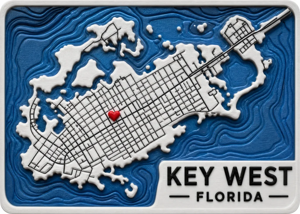 Key West - Florida — Minimalist Map Contour
