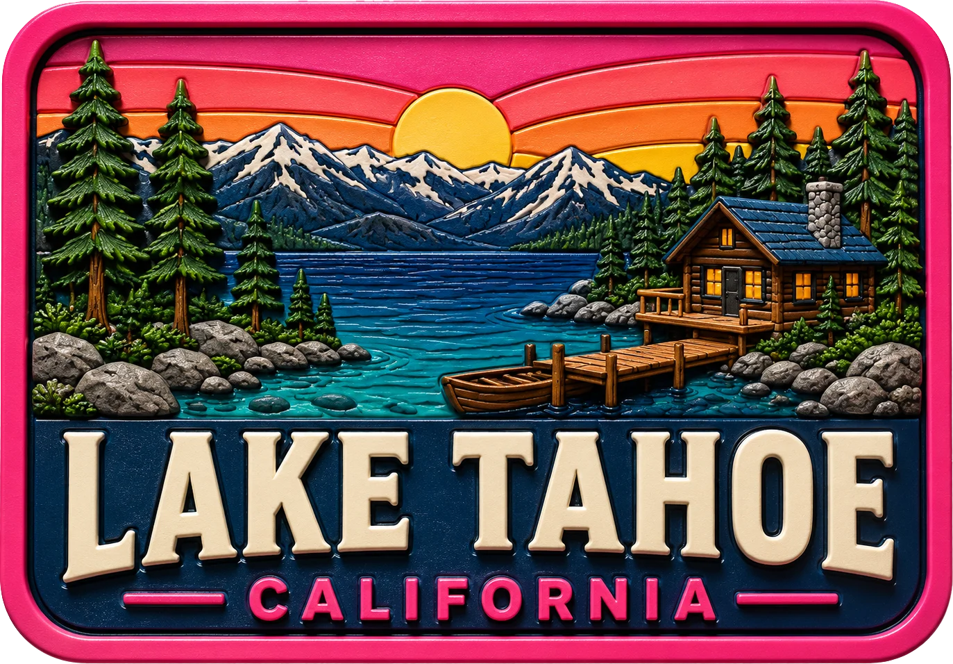 Lake Tahoe - California — Vibrant Layers 3D Magnet
