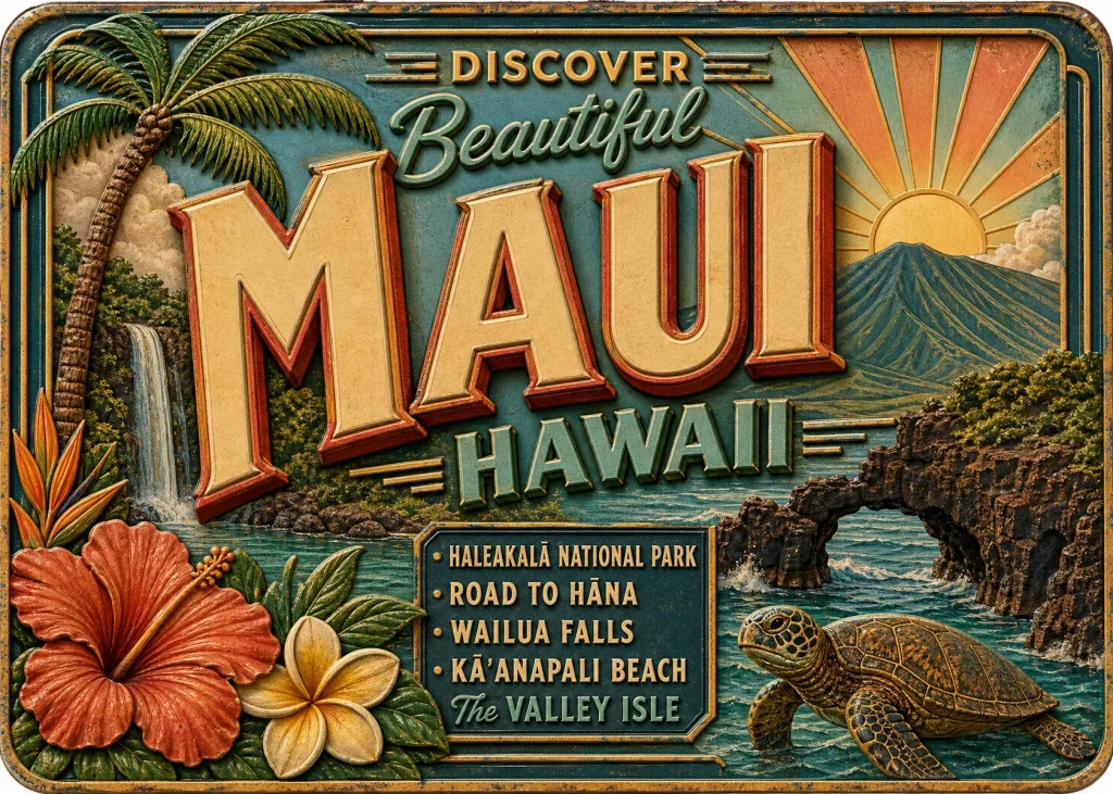 Maui - Hawaii — Retro Travel Poster