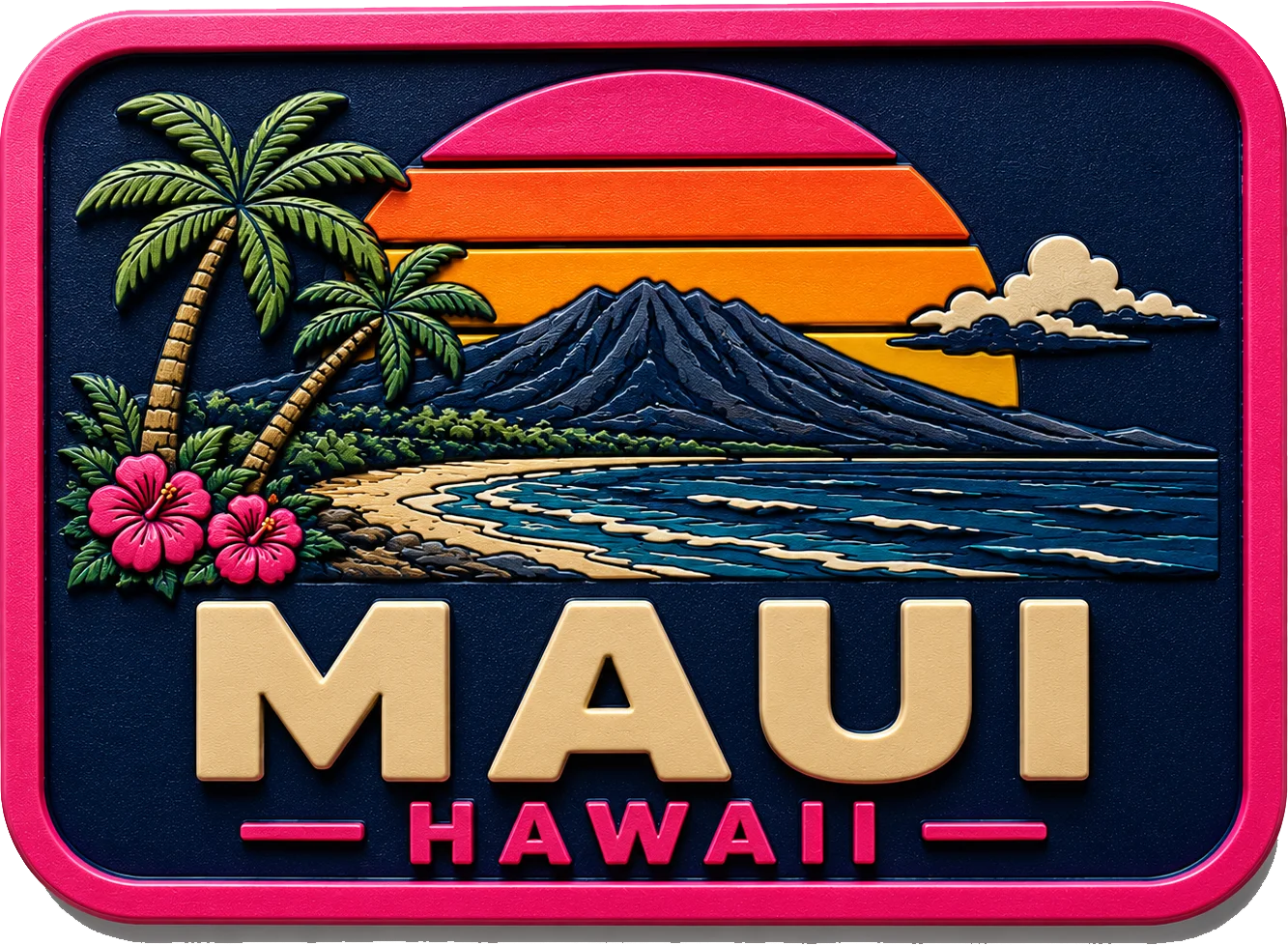 Maui - Hawaii — Vibrant Layers 3D Magnet