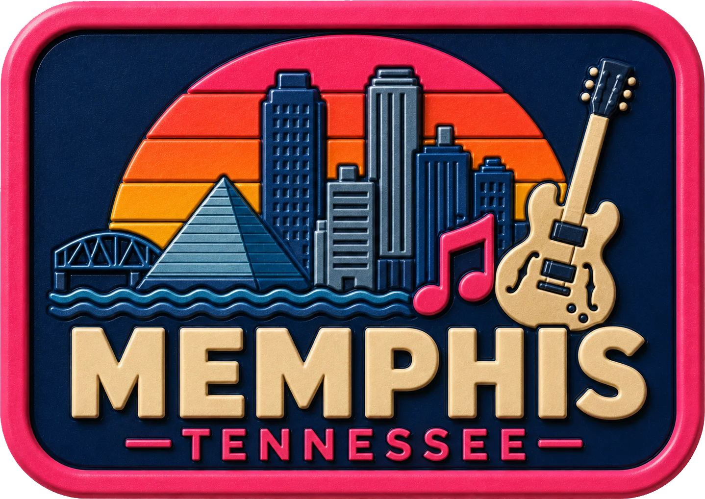 Memphis - Tennessee — Vibrant Layers 3D Magnet