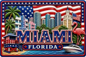 Miami - Florida — American Patriotic 3D