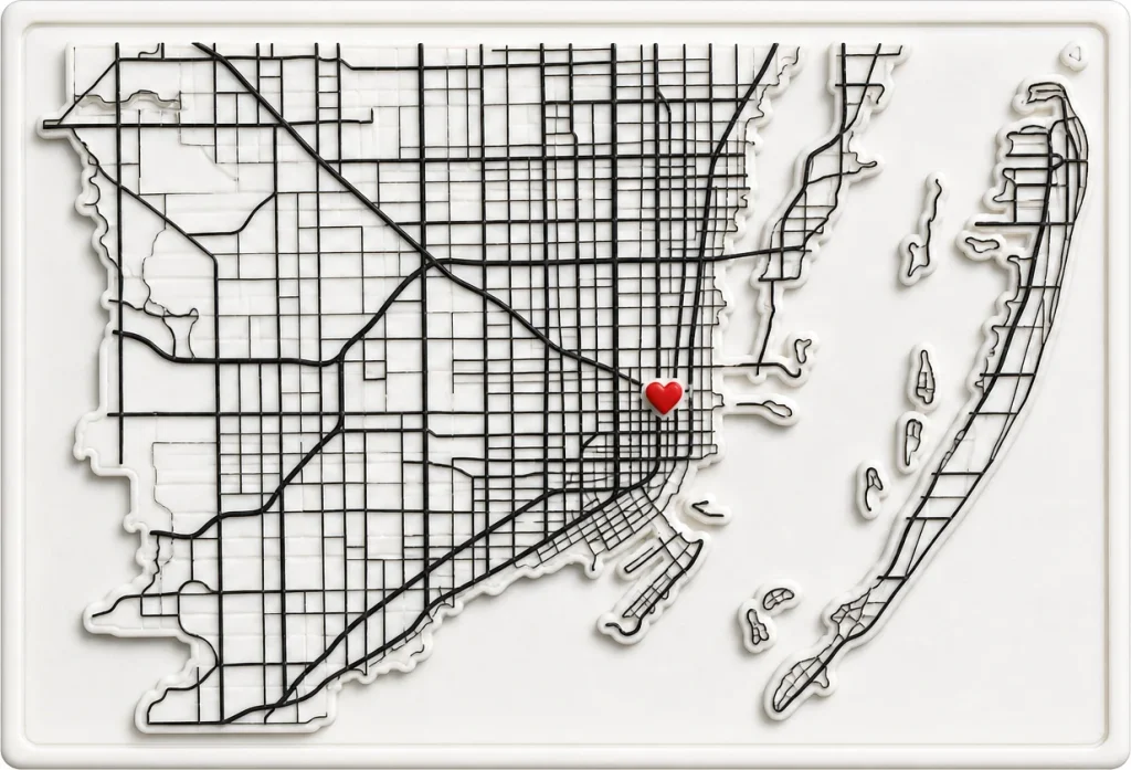 Miami - Florida — Minimalist Map Contour Magnet