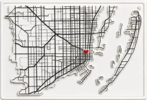 Miami - Florida — Minimalist Map Contour Magnet
