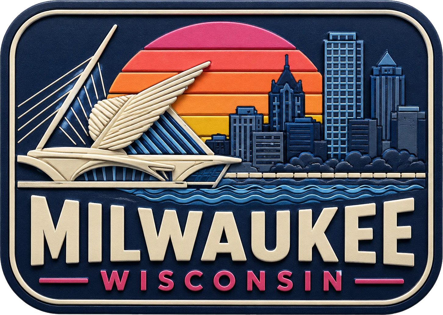 Milwaukee - Wisconsin — Vibrant Layers 3D Magnet
