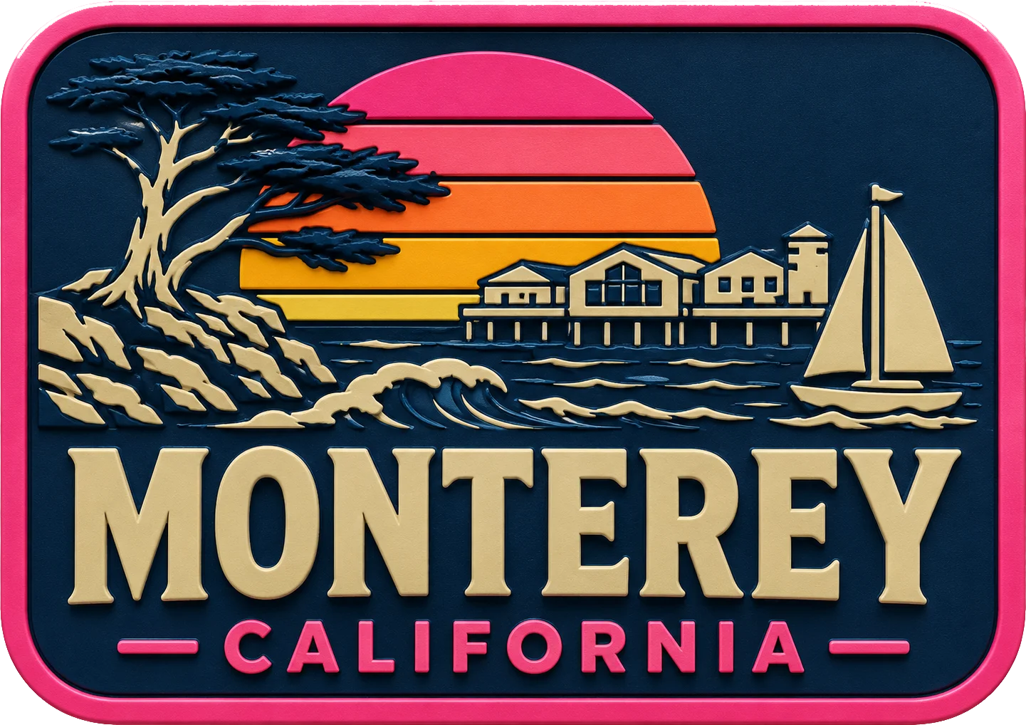 Monterey California - 1 — Vibrant Layers 3D Magnet