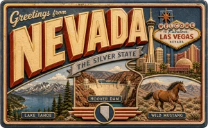 - Nevada — Retro Travel Poster