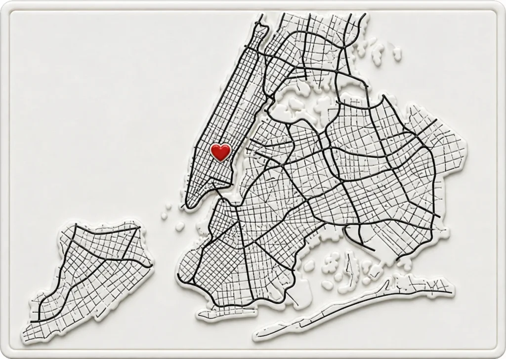 New York - New York — Minimalist Map Contour Magnet