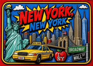 New York - New York — Pop Art Comic