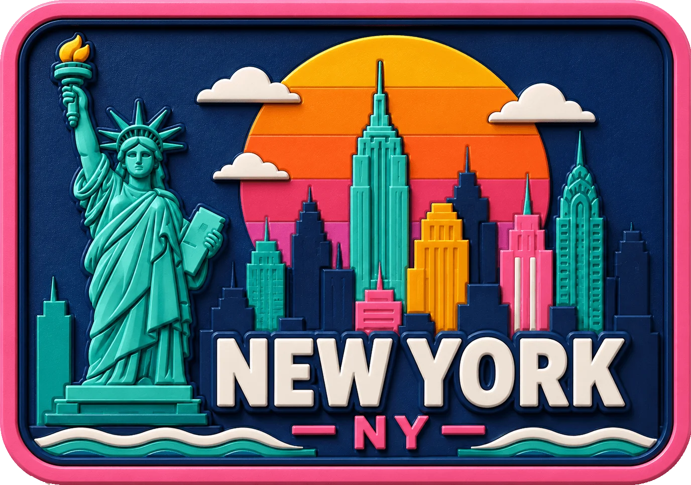 New York — Vibrant Layers 3D Magnet
