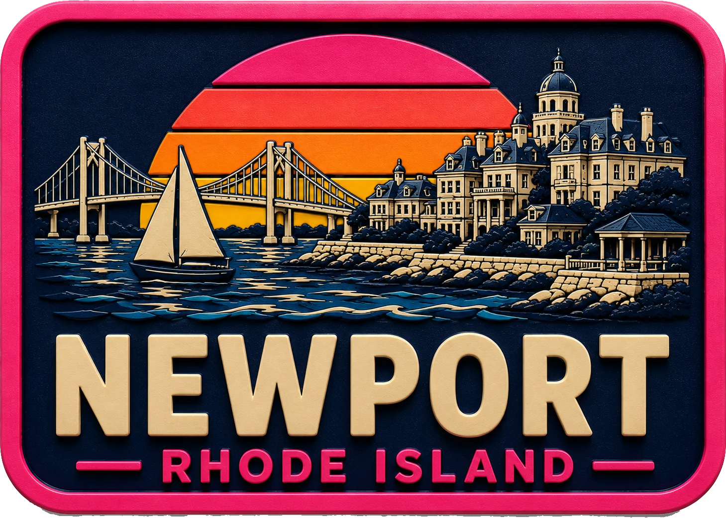 Newport - Rhode Island — Vibrant Layers 3D Magnet