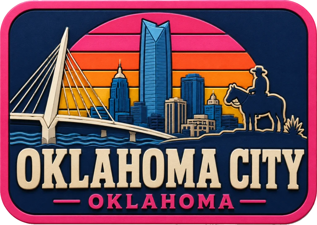 Oklahoma City - Oklahoma — Vibrant Layers 3D Magnet