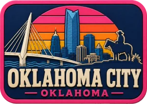 Oklahoma City - Oklahoma — Vibrant Layers 3D Magnet